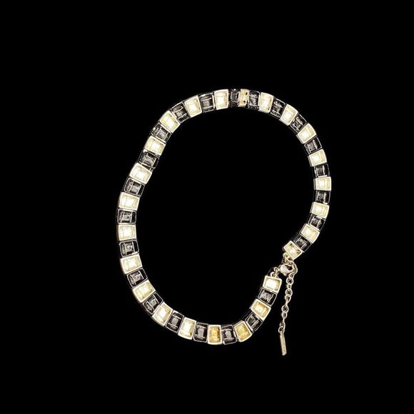 Napier silver black collar necklace with adjustable cuff bracelet silver black - Picture 13 of 13